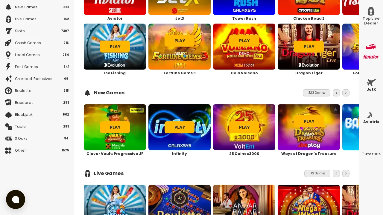 CroreBet: Live Casino