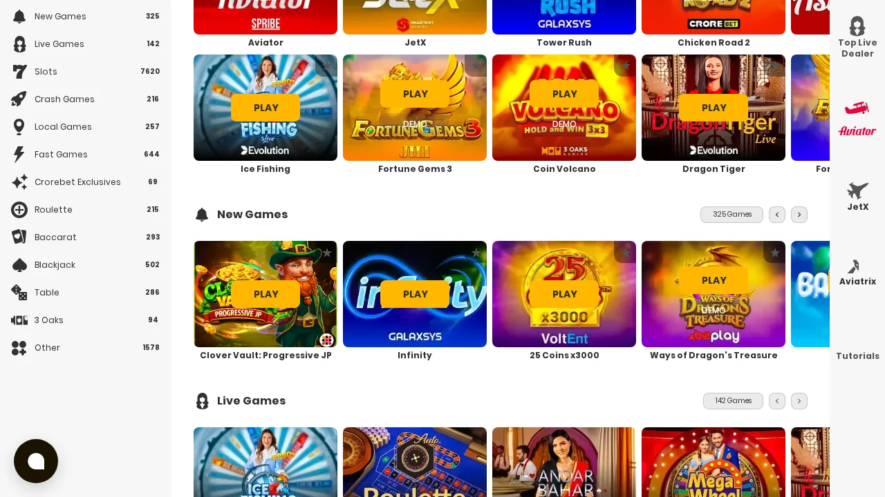 CroreBet: Eligible Games and Restrictions